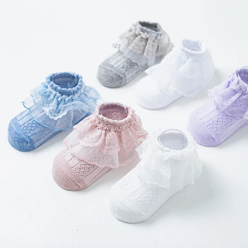 2020 Новый Летнее платье принцессы для маленьких девочек носки с кружевным