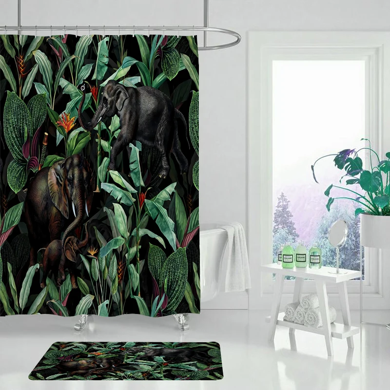 Высококачественная Водонепроницаемая занавеска для душа с рисунком листьев и