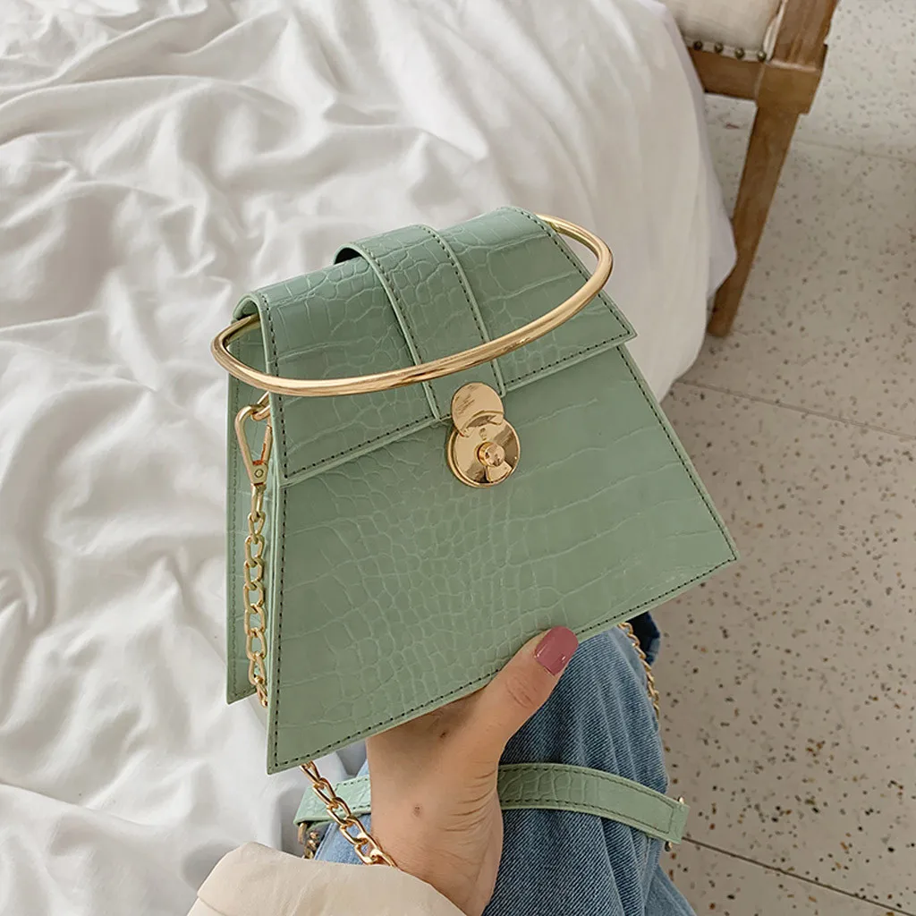 Green Bolso mujer сумки для женщин Женские Ретро Аллигатор винтажные кожаные сумки сумка на плечо Повседневная ручка сумки - Цвет: Green