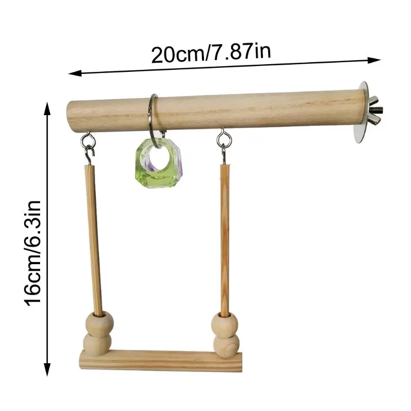 

Parrot Nibble Wood Color Swing Standing Bar Bird Puzzle Trick Toy for Small Medium Parrots Bird Intelligence Training