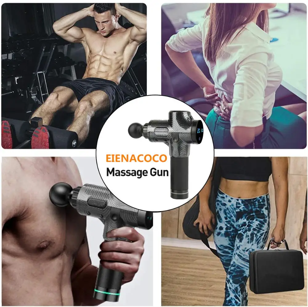 

Massage Gun Fascia Gun Sport Therapy Muscle Massager Body Relaxation Pain Relief Slimming Shaping Massager With LCD Display