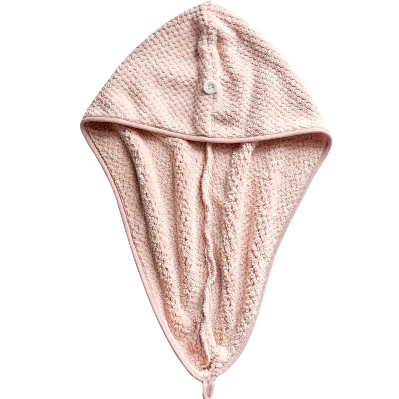 

Creative Pineapple Grid Absorbent and Quick-drying Coral Fleece Dry Hair Cap Microfiber Super Absorbent Cartoon Shower Cap