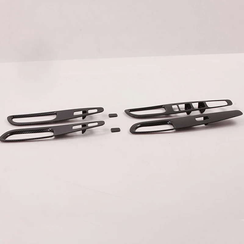 Carbon Fiber Car Window Lift Switch Button Cover Trim Door Armrest Panel Frame Accessories for Hyundai Santa Fe 2019+ | Автомобили и