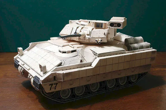 Модель бумаги 3D M2A2 Bradley пехотный танк игрушка сделай сам|Картонные конструкторы| |