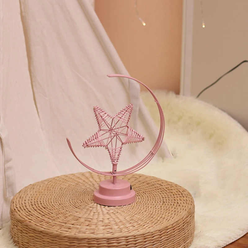 

Holiday Gift Birthday Gift Handmade Hemp Rope Iron Night Light, Party Party Girl Room Cafe Bar Desktop Decoration Light