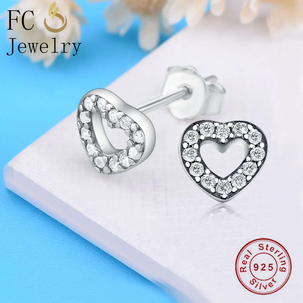 Женские серьги гвоздики из серебра 925 пробы с фианитом|Серьги-гвоздики| |