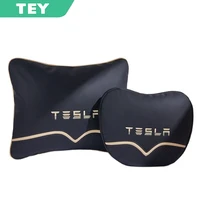 tey model3 memory pillow for tesla model 3 2021 accessories pillow leather neck waist cushion model three y x s all year
