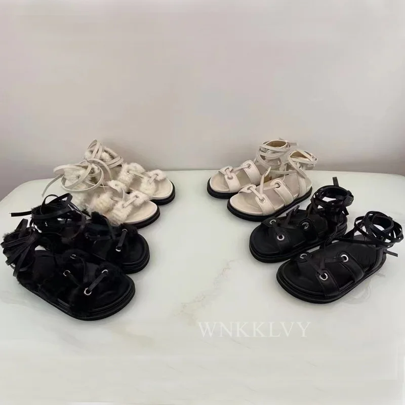 

New Flat Thick Sole Casual Sandals Summer Soft Real Leather Platform rome Sandalias Women Comfortable Vacation Shoes 2021