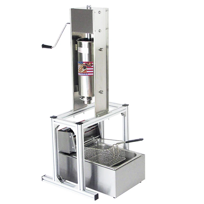 

Аппарат для приготовления испанских пончиков Чуррос латинские фрукты машина Гуши Игральный автомат 5L электрическая фритюрница с двумя реш...