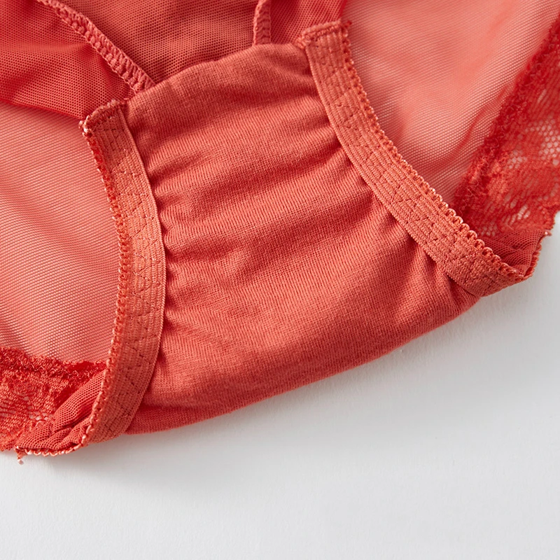 Бесшовные кружевные женские трусики 4 шт./компл. прозрачные сетчатые хлопковые