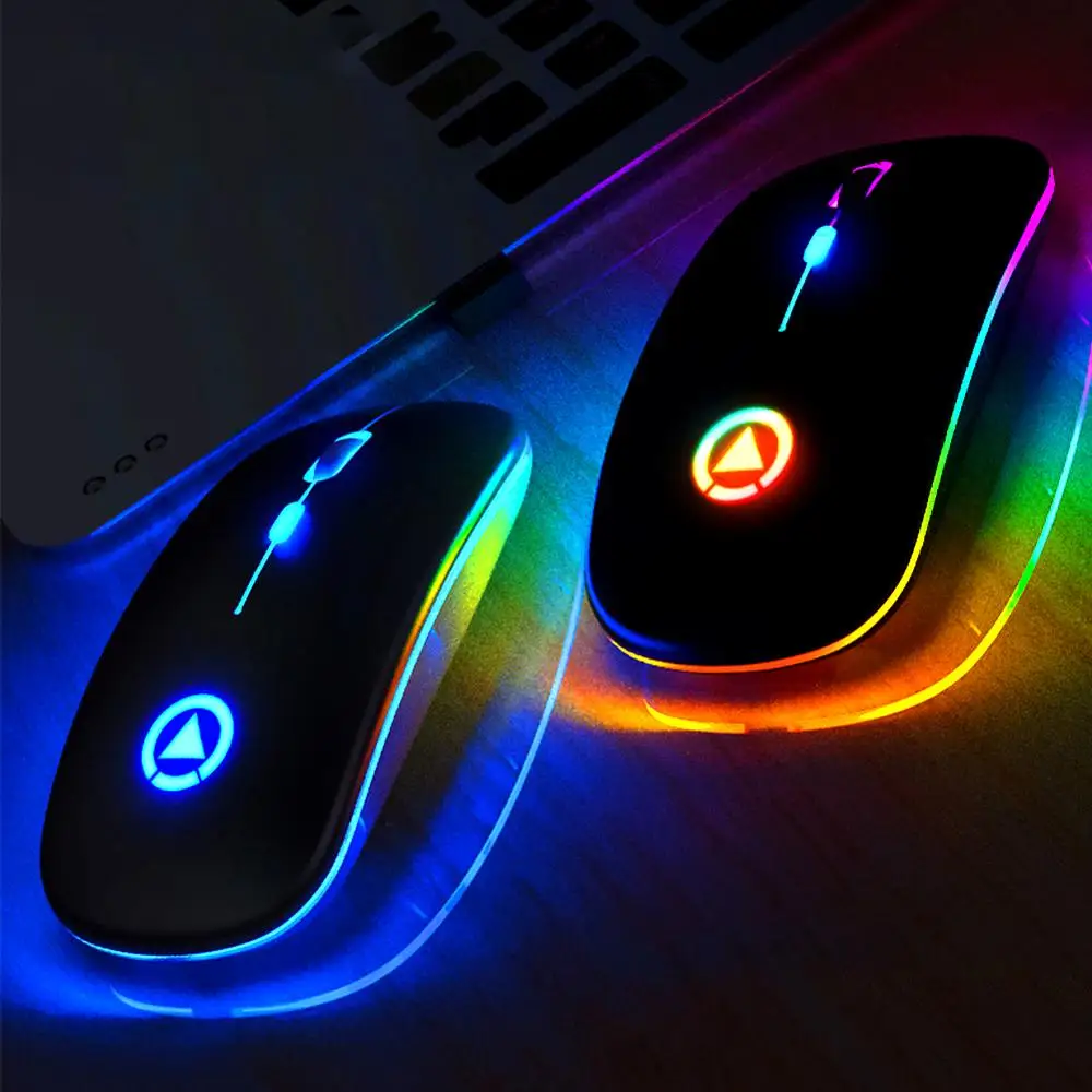USB Беспроводная Бесшумная эргономичная игровая мышь RGB для ПК и ноутбука |
