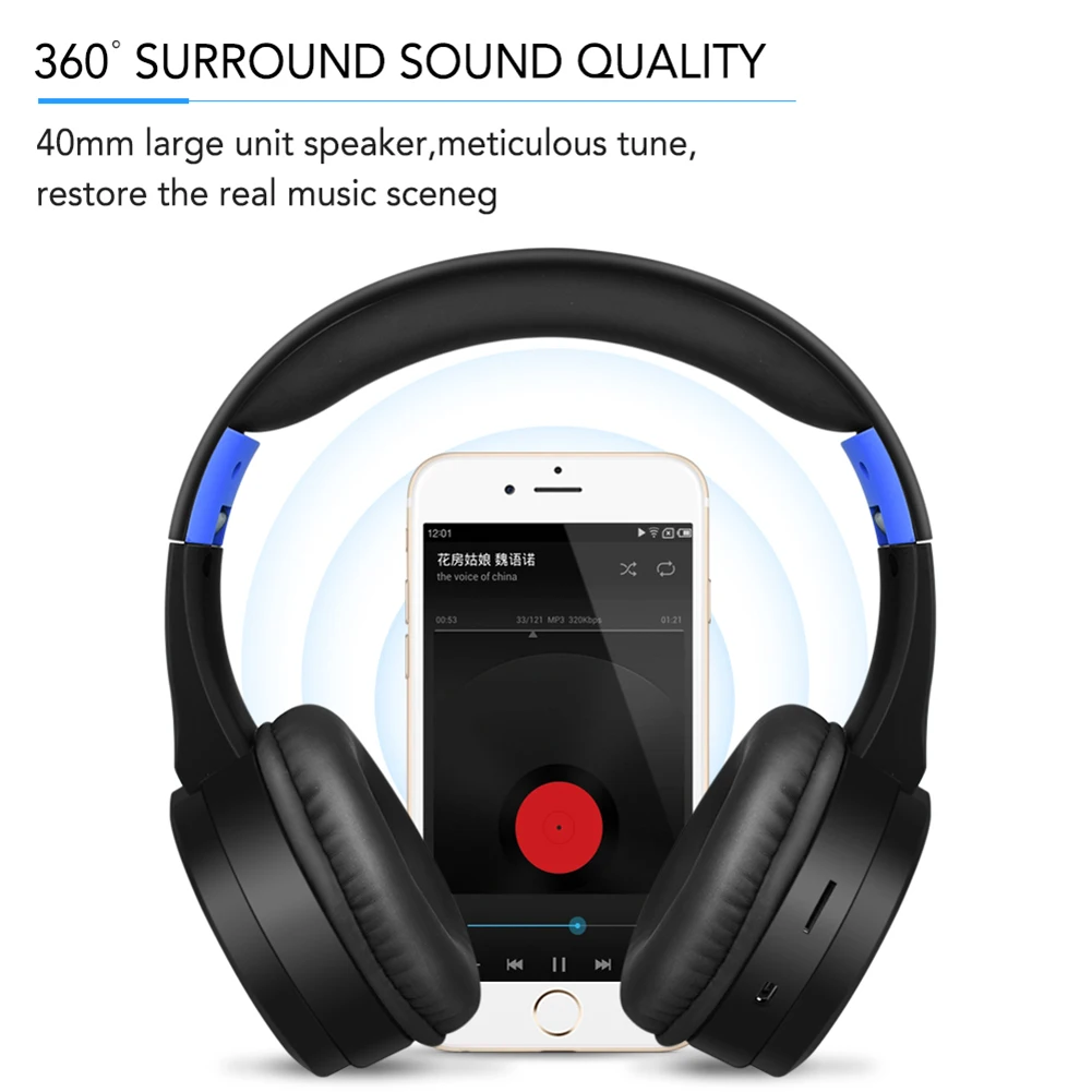 TR905 Bluetooth наушники на голову портативные беспроводные наушники стерео глубокий бас спортивные складные наушники на ухо с микрофоном