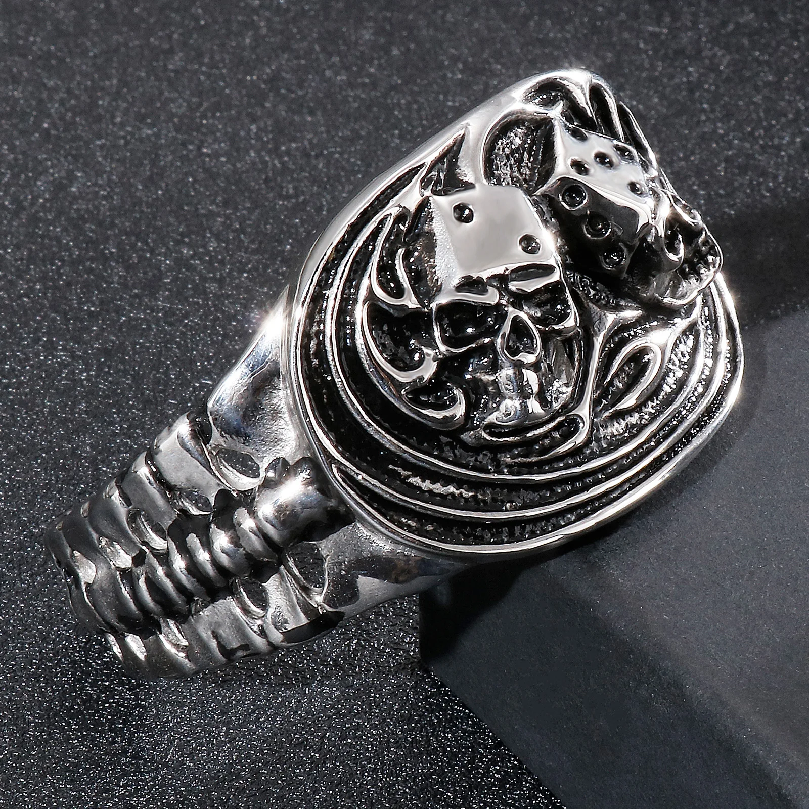 Готический браслет Fongten с подвеской в виде черепа для мужчин из нержавеющей стали