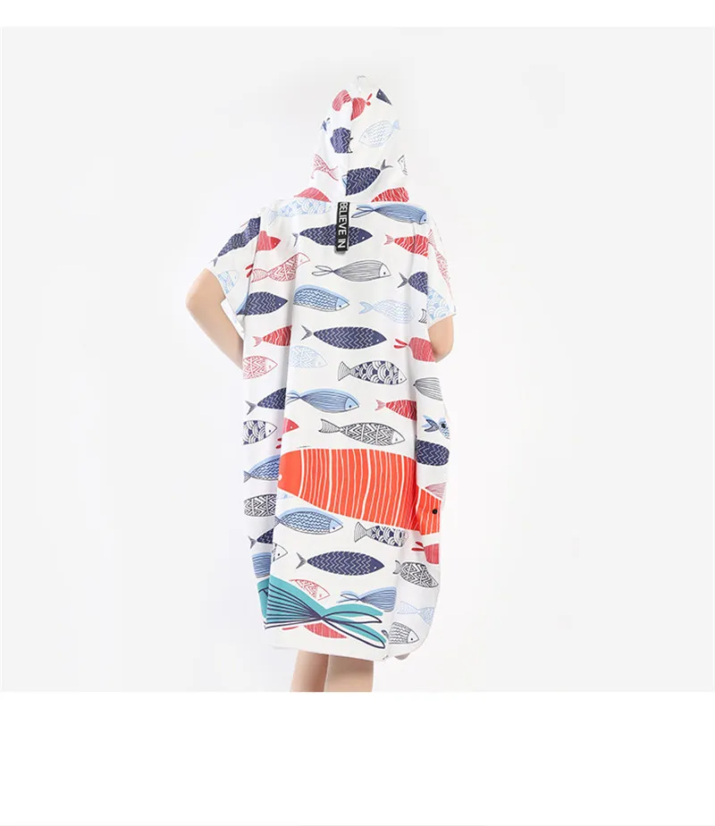 Модный Быстросохнущий Пеленальный халат банное полотенце с капюшоном для взрослых пляжное полотенце-пончо банное полотенце для женщин и мужчин плавательный плащ