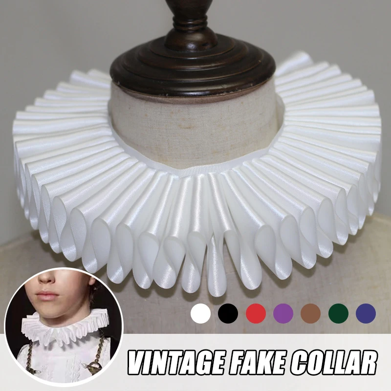 

Medieval Renaissance Classic Handmade Ruff Fake Collar Retro Court Nobles False Collar Drama Stage Performances Clown Collar