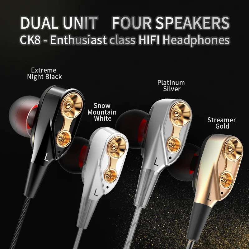 Новые проводные наушники QKZ CK8 3 5 мм стереонаушники 3D с сабвуфером hi fi для Samsung iPhone