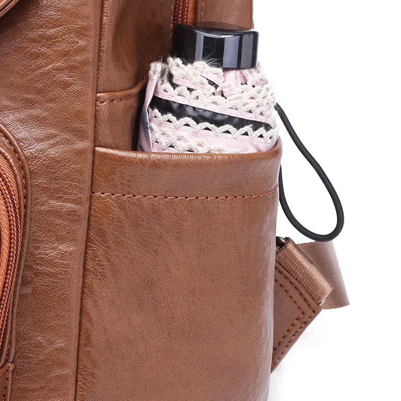 

Luxury fashion women's backpack new outdoor travel multifunctional soft leather solid color student personalized women's bag