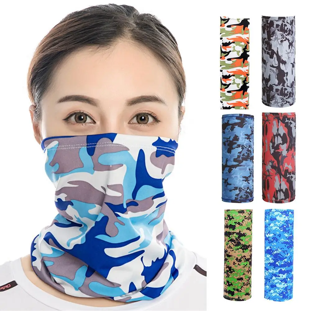 

Unisex Camouflage Print Sunproof Dustproof Headband Neck Gaiter Scarf Face Mask Headgear neck gaiter mask