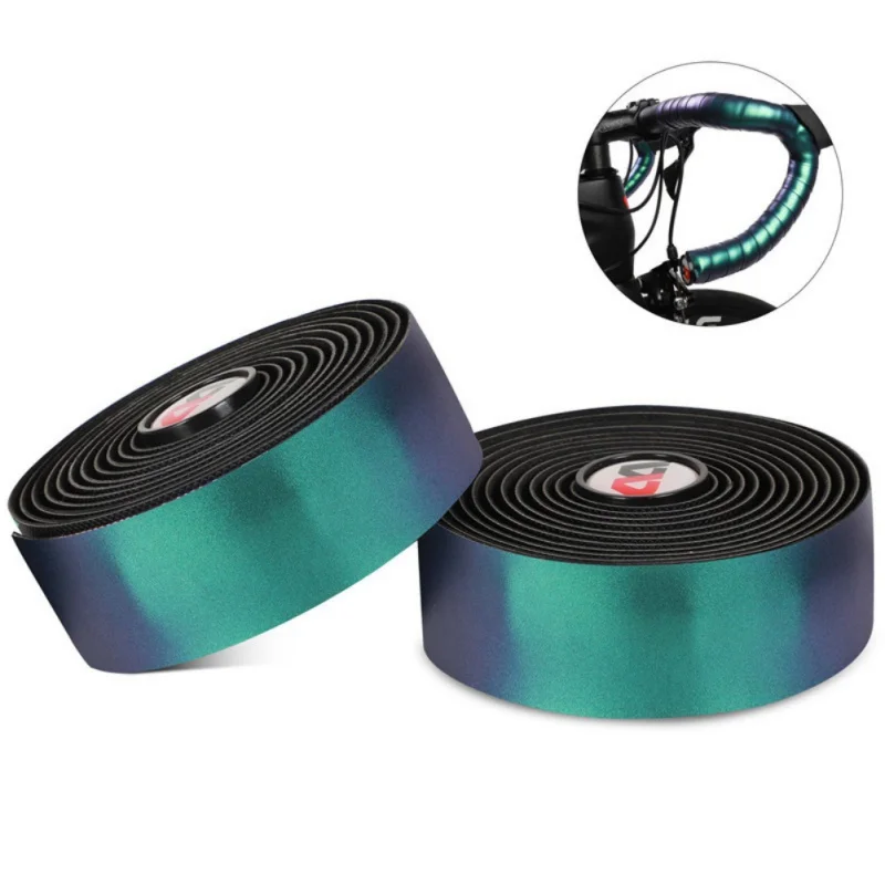 

Riding Reflective Strap Road Bike Handlebar Tape Bike Accessories Soft Pu Eva Non-slip Bicycle Handlebar Belt 1Pair