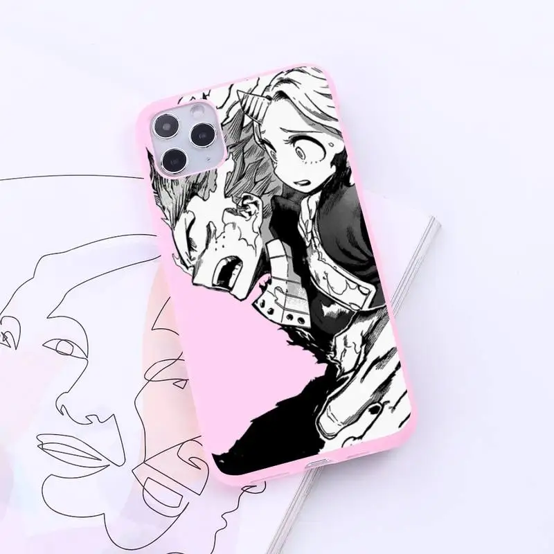 

My Hero Academia Japan Anime Phone Case Candy Color for iPhone 6 7 8 11 12 s mini pro X XS XR MAX Plus protective custom shell