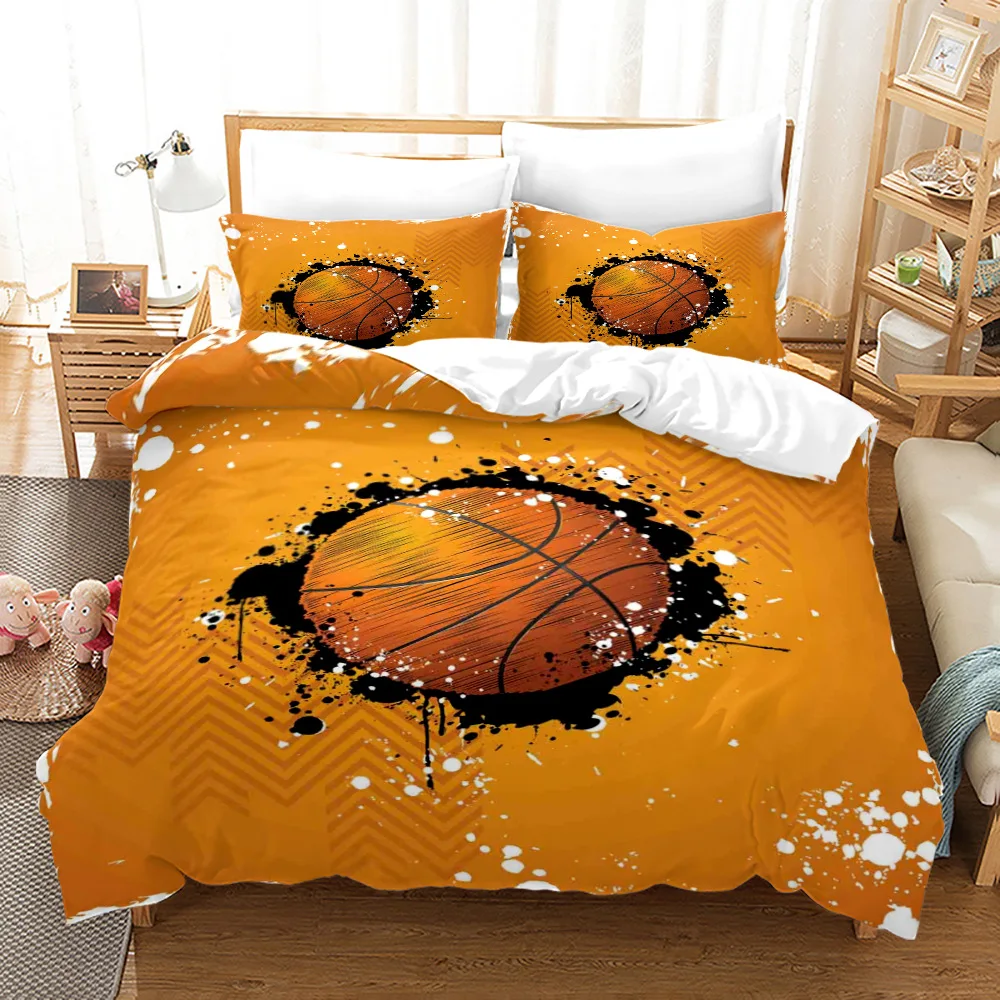 3D Basketball Bedding Set Duvet Cover & Pillowcase Popular Style 2/3 PCS Kids EU/AU/US Size Queen King Bedclothes