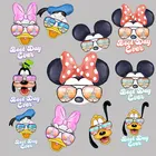 Disney бренд члены волшебного дома Микки с солнцезащитными очками, тканевые нашивки, тепловые виниловые наклейки для глажки, декор сделай сам, украшение