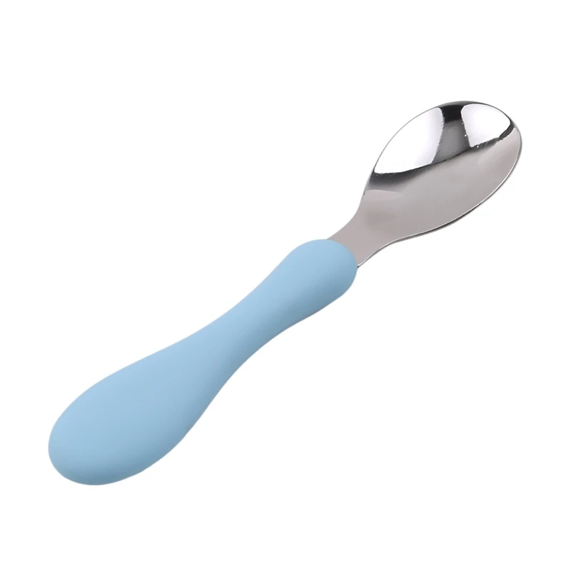 2 шт./компл. разноцветные безопасные PP детские ложки + вилка противоскользящая