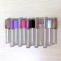 100pcs empty clear brush wand lip gloss tube lip balm container diy cosmetic lipstick tube container makeup glaze lipgloss tube