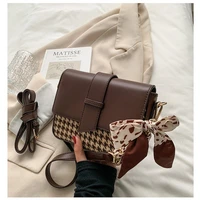 2022 vintage women lady fashion pu leather new design casual crossbody shoulder messenger bag handbag