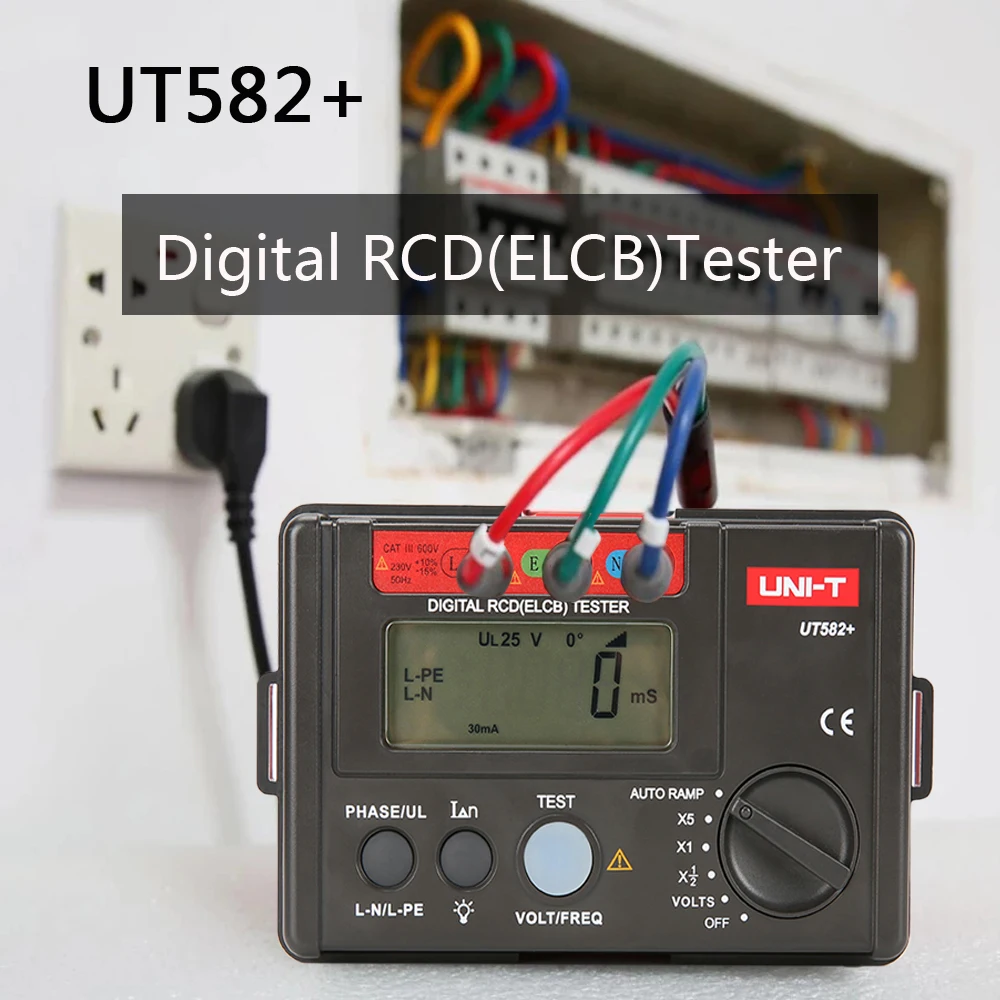 UNI T UT582 + цифровой RCD (УЗО) Тесты er выключатель утечки Напряжение погоды 30V ~ 600V время