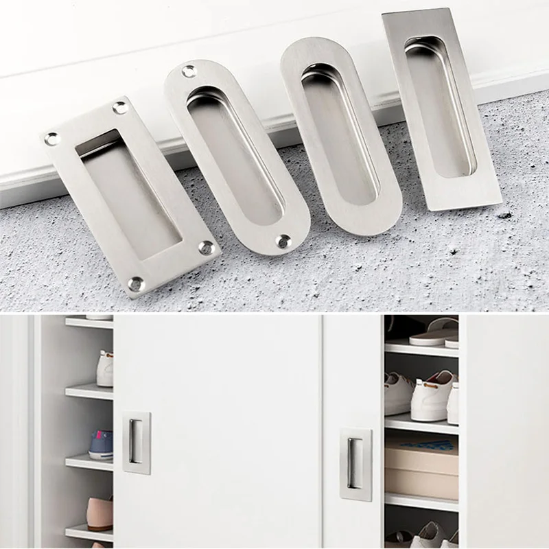 Скрытая утопленная ручка из нержавеющей стали овальная скрытая Мебельная для