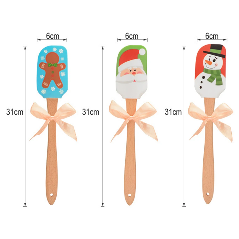 Силиконовый шпатель для масла с принтом Санта Клауса снеговика имбиря ручка из