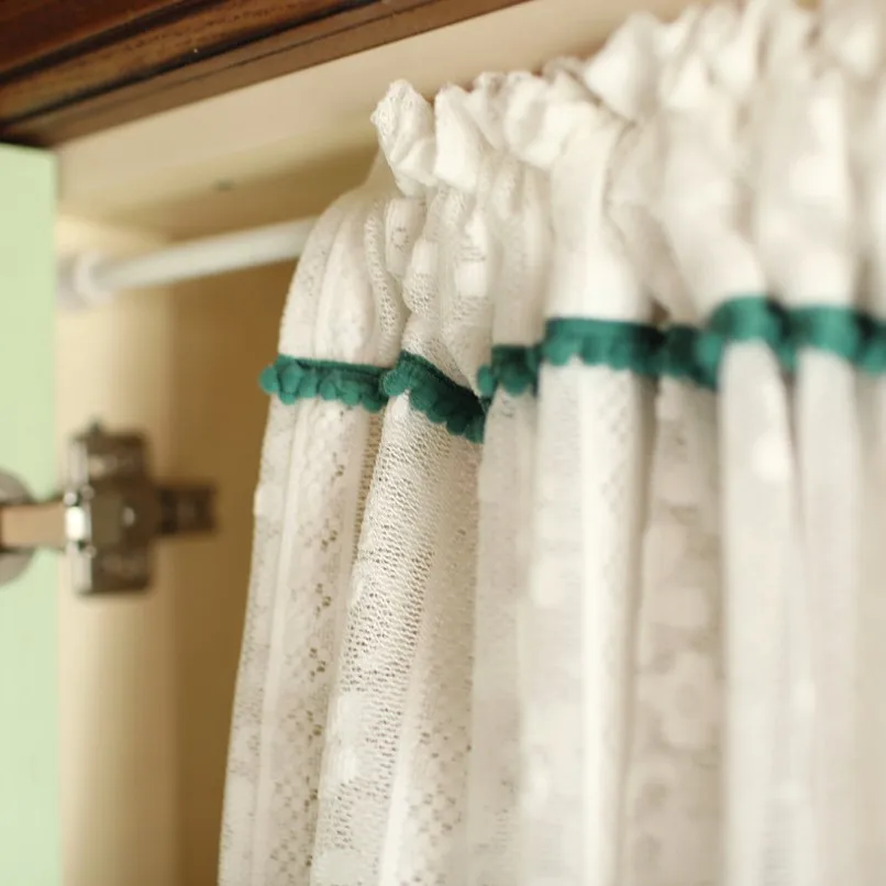 

White lace curtain, American country style, British style, half curtain, curtain, door curtain, short curtain, dust curtain