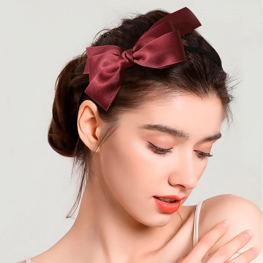 

Fashion Lady Fabric Big Ribbon Hair Hoop Bands Girls Bow Wide Headband Ornaments Hairbands For Women Hair Accessories Headdredss