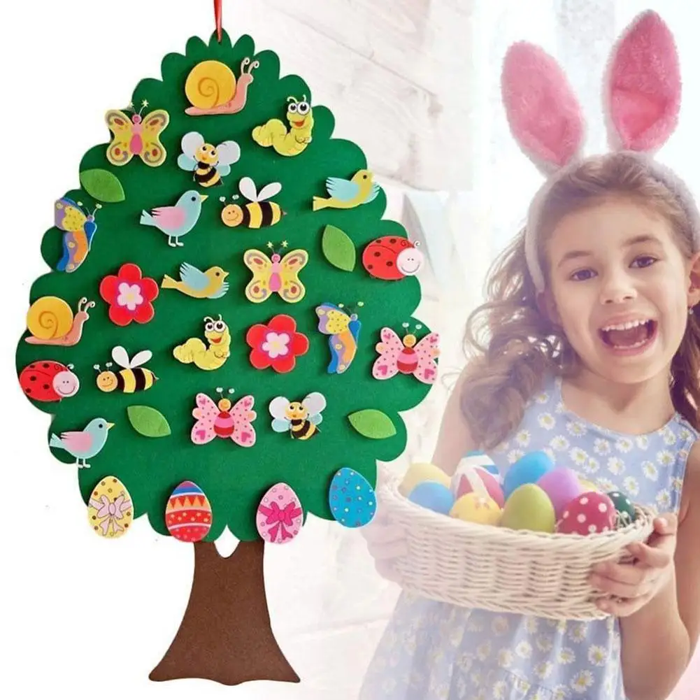 

Felt Chrismas Tree Pendant Children's Diy Felt Decorative Insect Xmas Easter Decor Animal Painting Toys Educational Cartoon N1b6