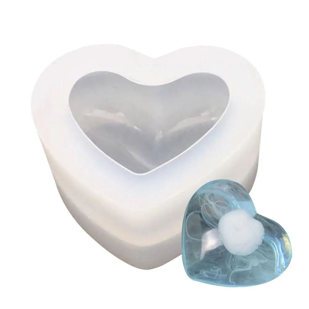 Сердце Форма 3D из хрустальной эпоксидной пресс-форма стерео зеркало с рисунком в