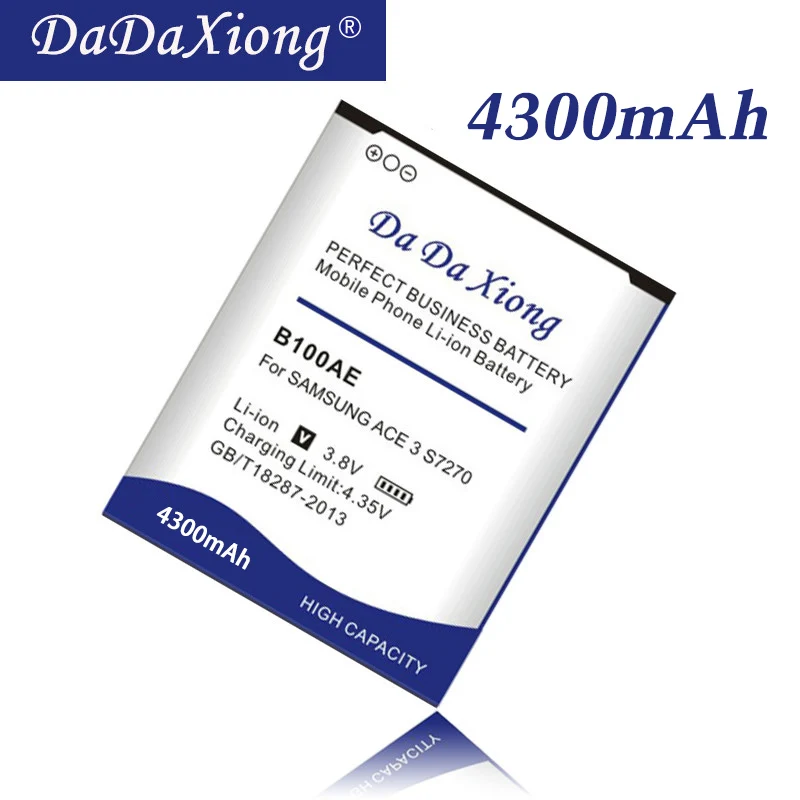 Аккумулятор Da Xiong 4300 мАч B100AE для Samsung Galaxy Ace 3 S7270 S7272 S7898 S7562C S7568i i699i s7262 батарея