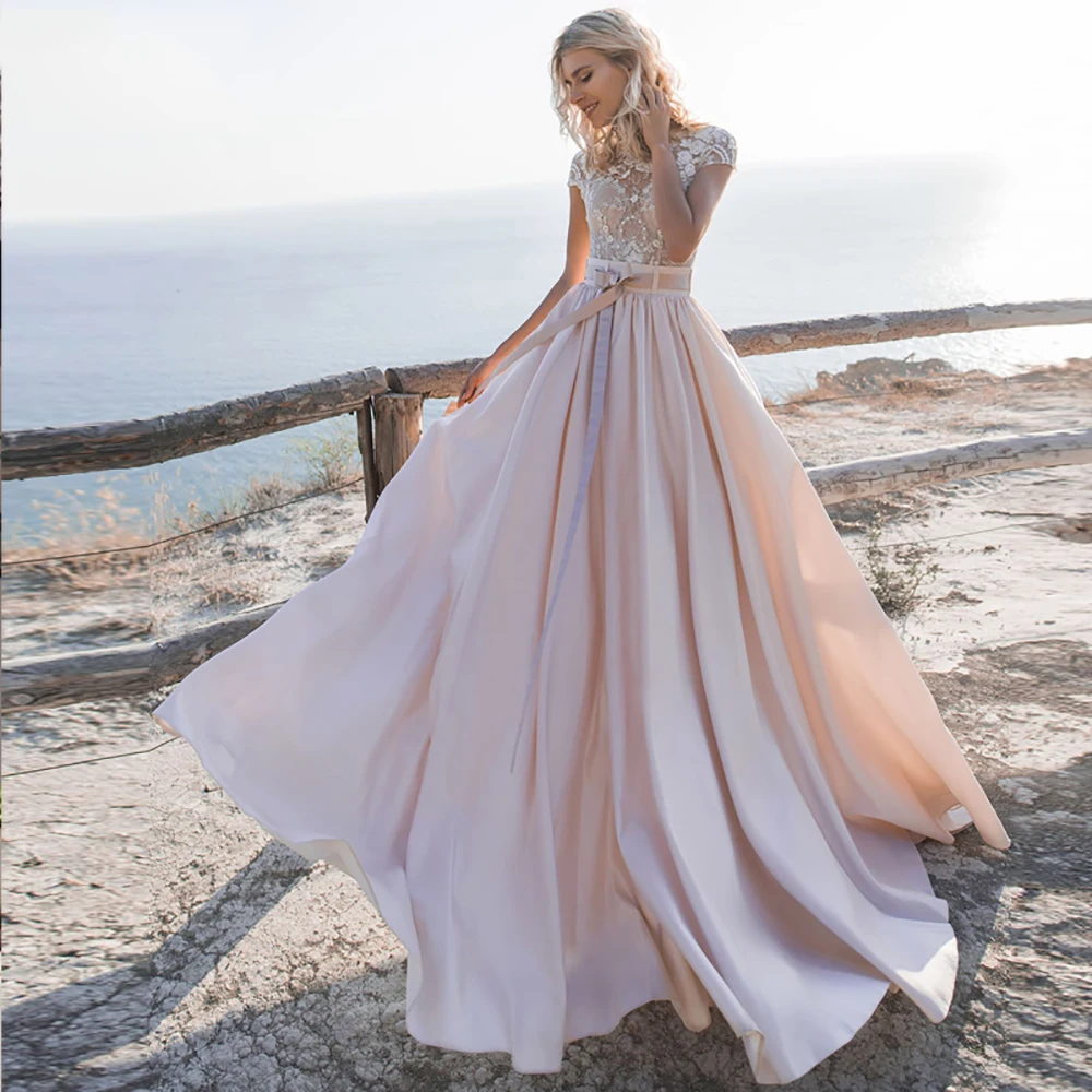 

Винтажное свадебное платье А-силуэта, с кружевной аппликацией и рукавом-крылышком