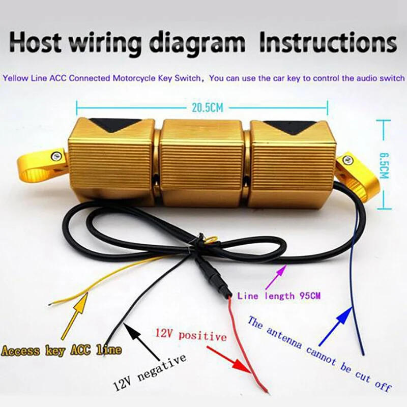 Мотоциклетный mp3-плеер на руль динамик Bluetooth FM-радио водонепроницаемый