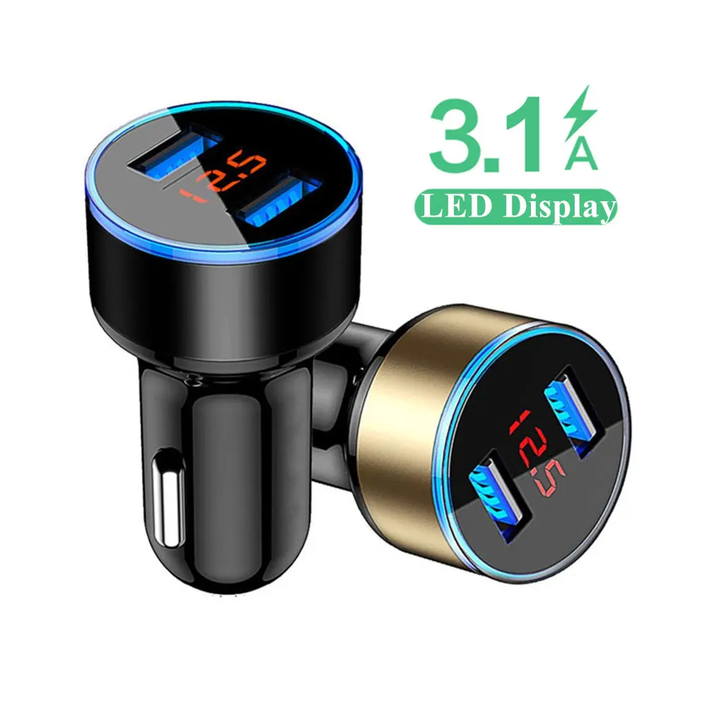DSYCAR 3.1A LED дисплей двойной USB Автомобильное зарядное устройство для телефона