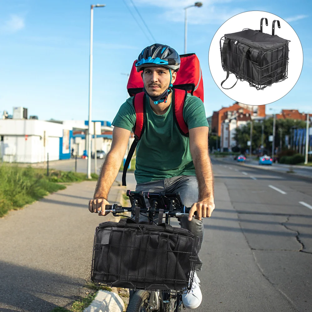 

2pcs Bike Frame Basket Folding Front Bike Basket Hanging Bike Basket with Tote