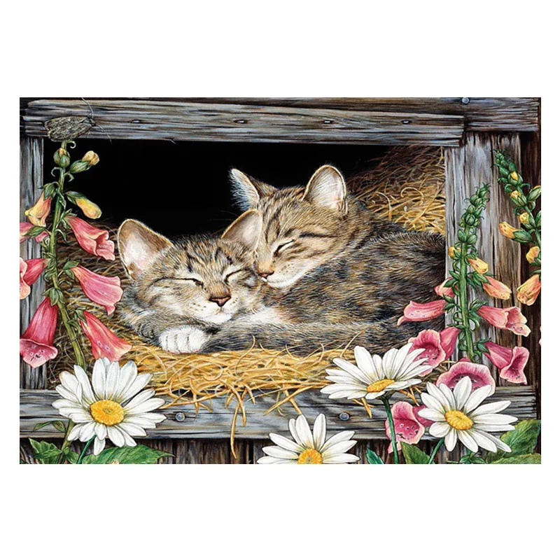 5D DIY Алмазный рисунок мультфильм кошка полный круг Стразы вышитые наклейки