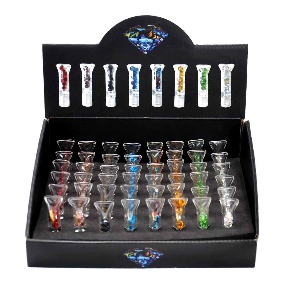 

10Pcs Rhinestone Glass Filter Tip With Diamond 8mm Cigarette Butt Tip Filter Set Extra Large Paper Cone