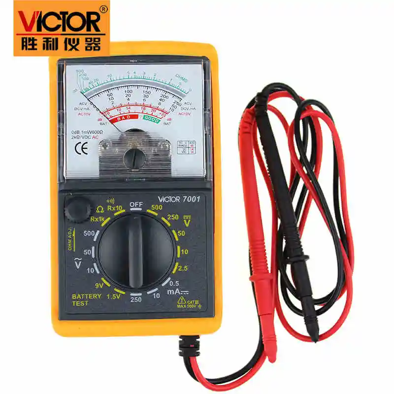 VICTOR 7001 VC7001 аналоговый мультиметр портативный мультитестер Электрический