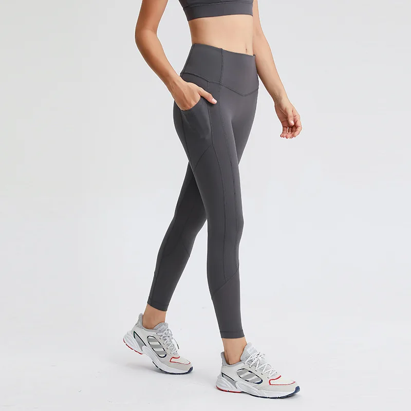 

Yoga Pants Training Leggings NoT Line Naked Sense Skin-friendly Leggings High-waisted Push-up Pants Women American European