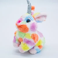 ty big eyes beanie colored spots white rabbit unicorn plush stuffed animal toy christmas birthday gift for boys girls 15cm