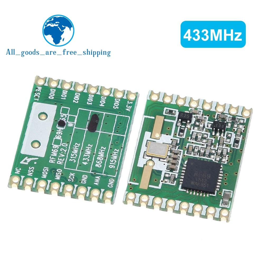 TZT RFM69HW 868 МГц/433 МГц/915 МГц + 20 дБм HopeRF беспроводной трансивер 868S2 модуль для