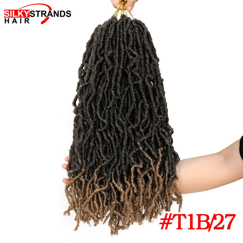 T1B/27 Мягкие Dread Bobbi Boss Nu Locs крючком волосы 18 дюймов 20 прядей/упаковка Омбре Faux Locs синтетические косички для наращивания волос - Цвет: T1B/27
