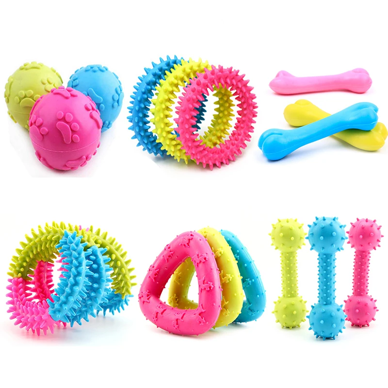 

Pets Dogs Toys Pet Supplies Pet Dog Puppy Rubber Chew Tool Durable Braided Bone Rope Balls Trainging Teeth Cleaning Tool