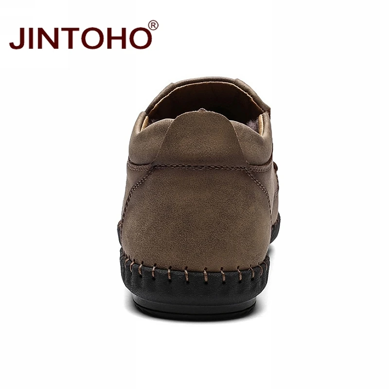 JINTOHO/Модная брендовая мужская обувь; Мужская обувь из натуральной кожи; повседневная мужская обувь; мужская кожаная обувь; мужские лоферы без застежки